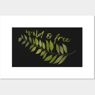 Wild and Free Leaf Design Posters and Art